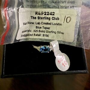 The Sterling Club Silver Ring with Blue Topaz